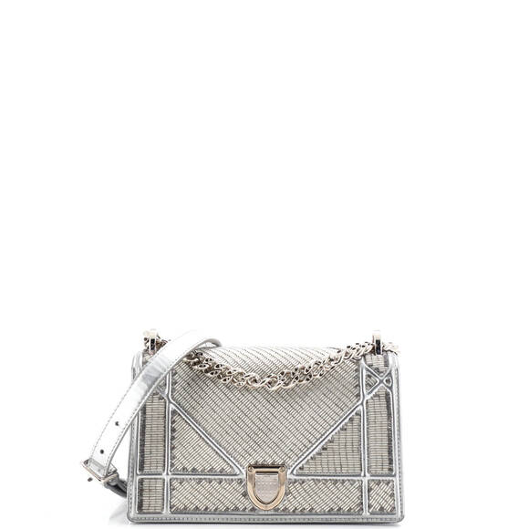 Christian Dior Diorama Flap Bag Beaded #182810C14B - Picture 1 of 10